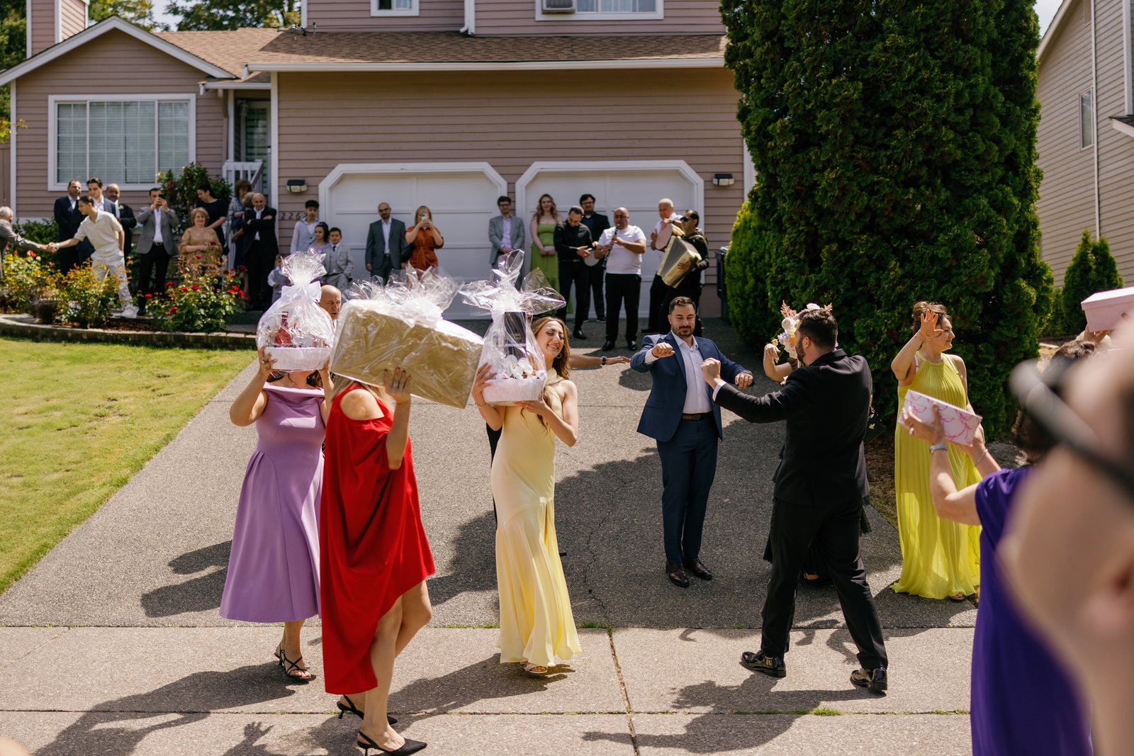 Slavic wedding dancing celebration