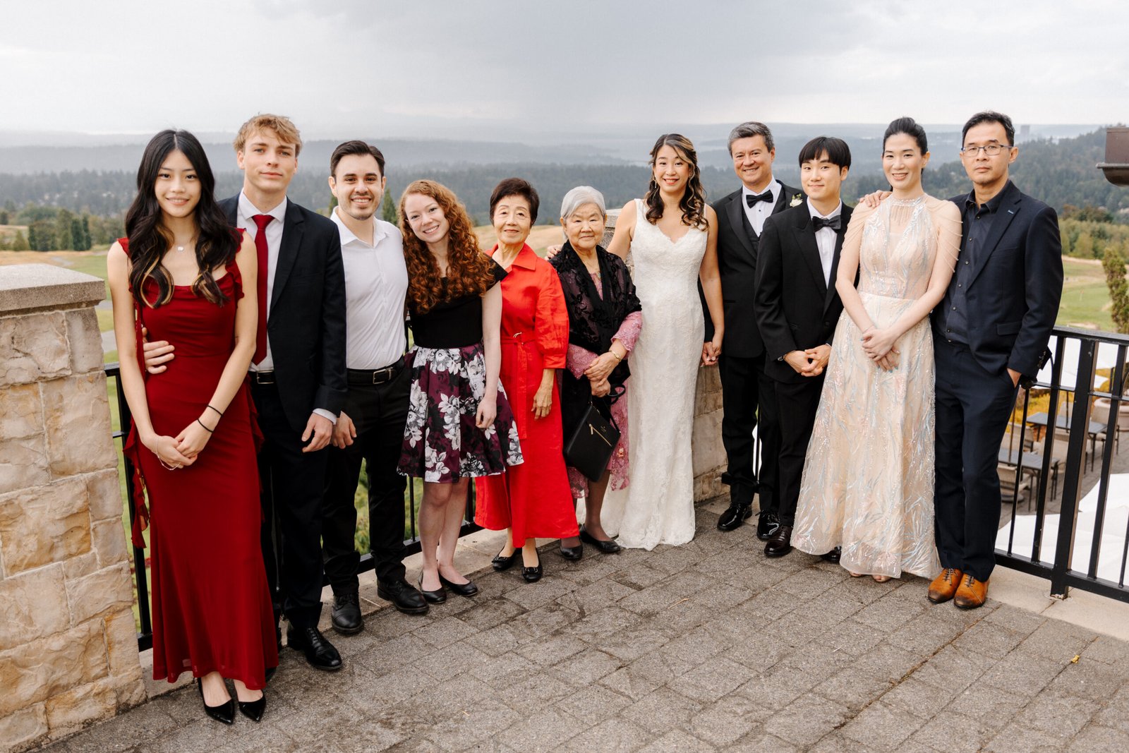 Charles and Jane celebrating their wedding at the Golf Club at Newcastle in Washington
