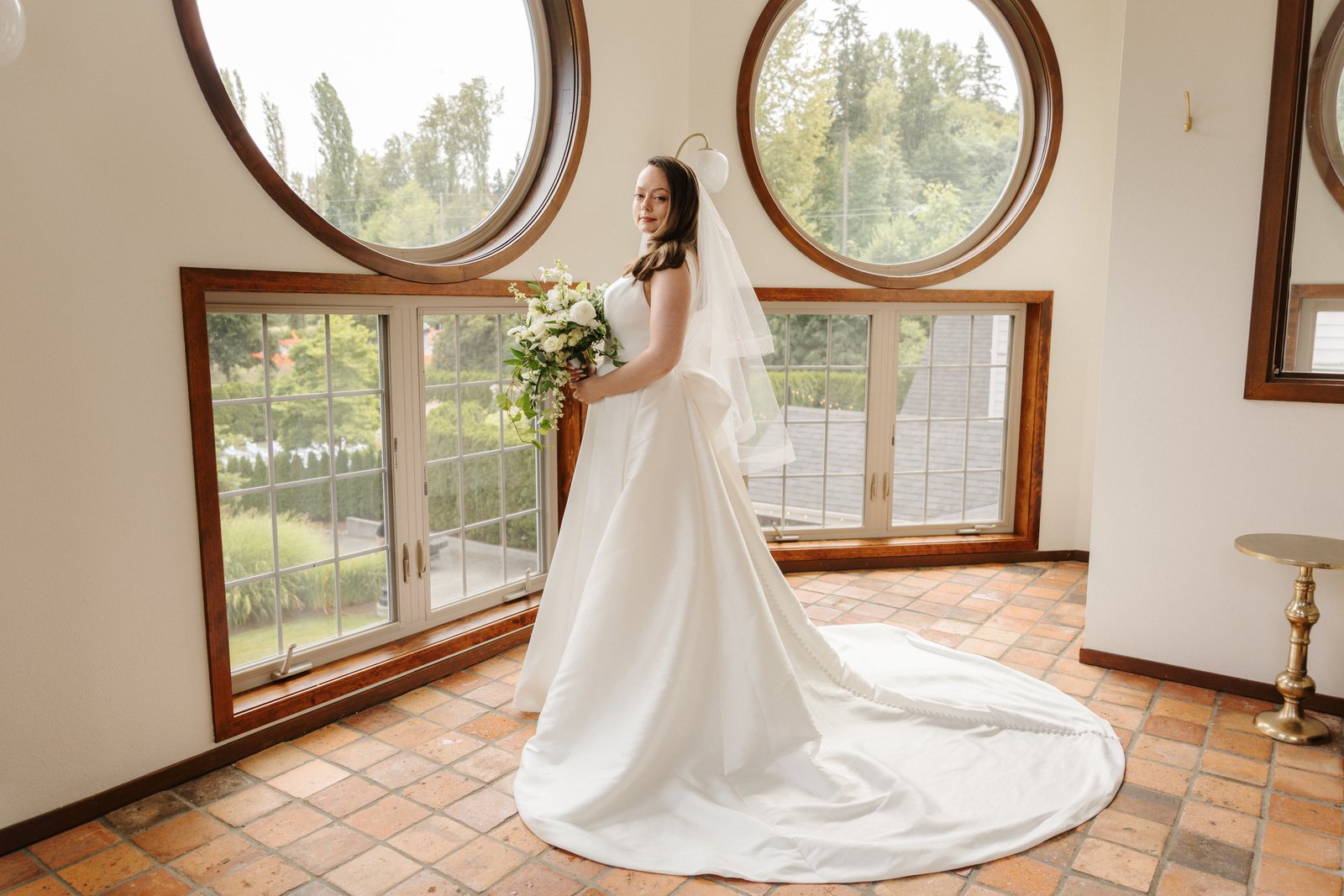 Katlyn and Tony sharing an emotional first look before their wedding ceremony