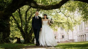 Stephanie and Filipp during their Armenian wedding ceremony at Holy Resurrection Armenian Apostolic Church in Redmond